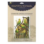 Cross Stitch Kit, Bush Budgies, 26 x 34cm